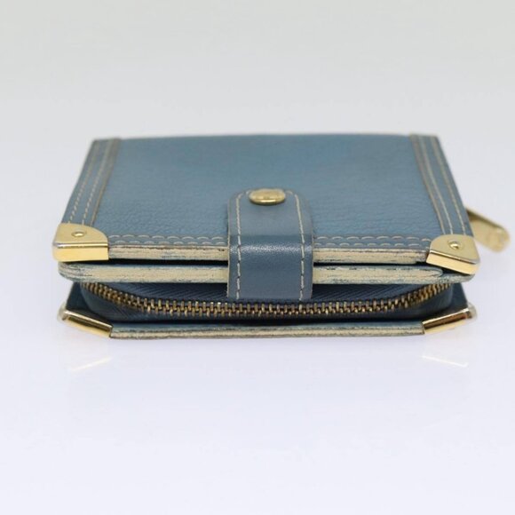 LOUIS VUITTON Suhari Compact Zip Wallet Leather Blue - Picture 12 of 15